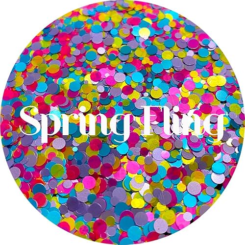 Pink Blue Yellow Dots Polyester Glitter | Craft Glitter | Glitter for Arts & Crafts | Tumblers | Cosmetics | Nails | Epoxy Resin Art | Slime | DIY | Beauty & Personal Care Glitter Heart Co.