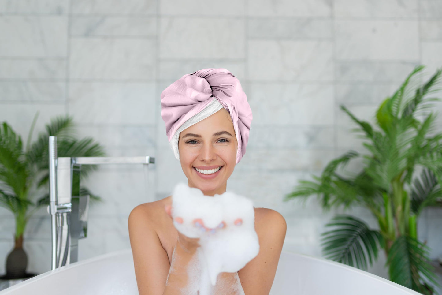 The Cap Wrap, Shower Cap and Hair Towel in One (Rose) Beauty and Personal Care Cap Wrap