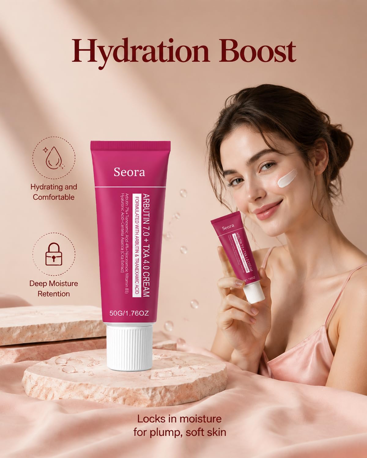 Korean Brightening Skincare Arbutin Cream, Moisturizer Hydrates, Evens Tone for Face Body and All Skin Types (1PCS) Beauty & Personal Care Seora Cream