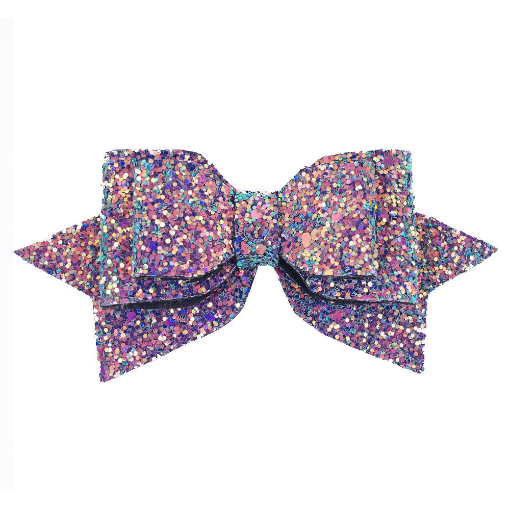 5 Inch Glitter Hair Bows Boutique Hair Clips 6 Pcs Multi Color Glitter Sequins Big Hair Bows for Baby Girls Teens Toddlers Beauty & Personal Care Yeaplike