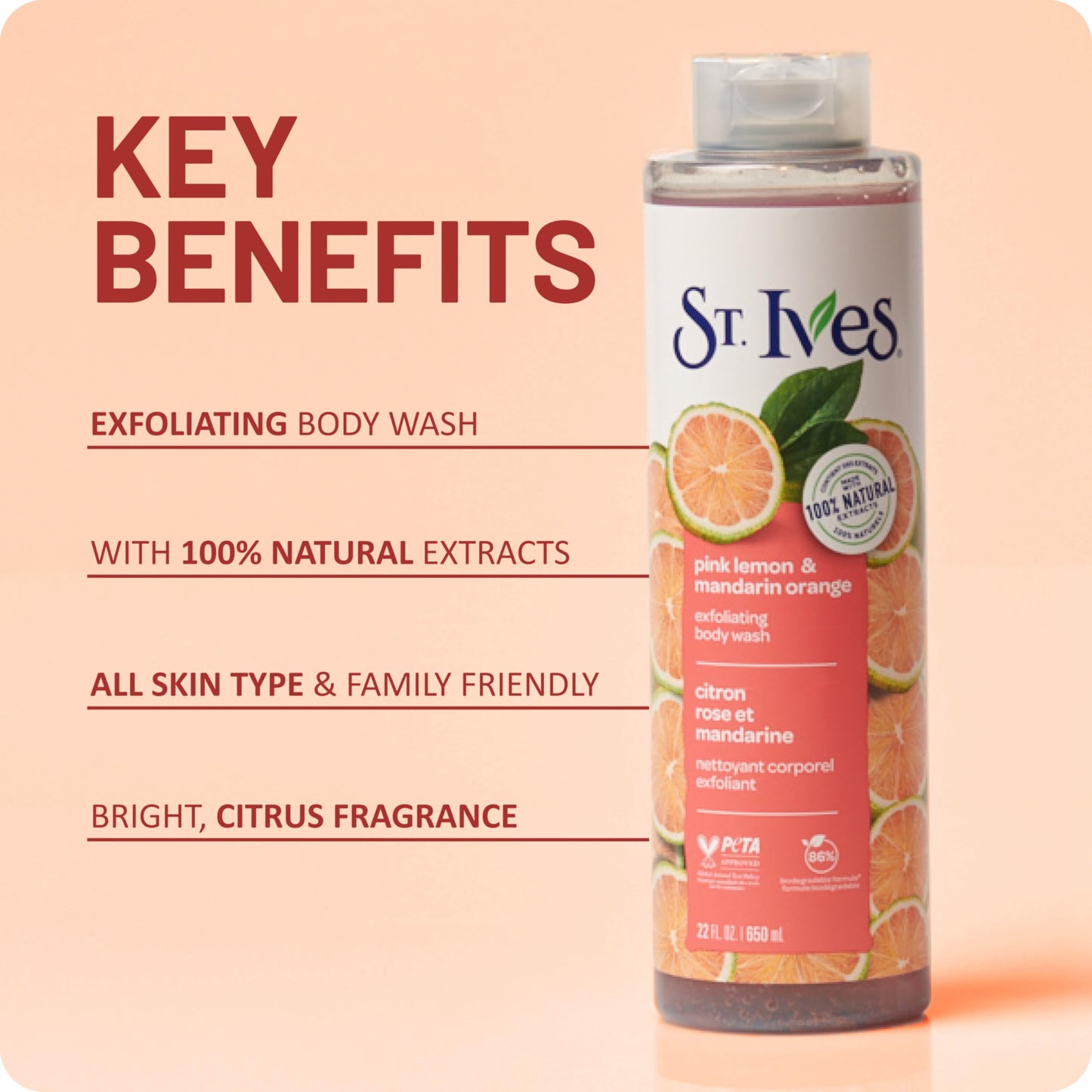 St. Ives Body Wash Pink Lemon and Mandarin Orange 22 Ounce Beauty & Personal Care St. Ives