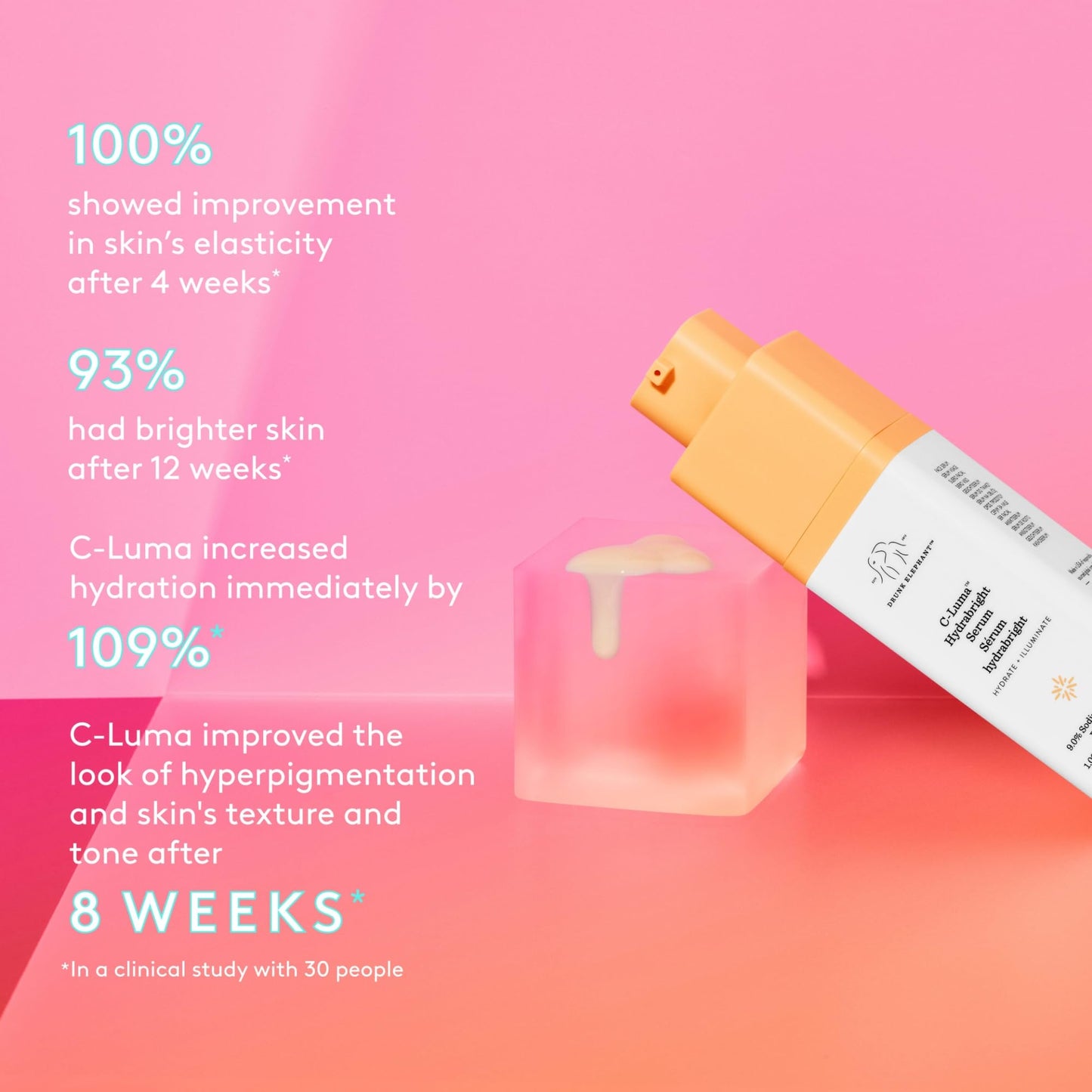 Drunk Elephant C-Luma Hydrabright Serum - 30 ml/1 fl oz - 10% Hydrating Vitamin C - Clean Clinical Skincare - Cruelty-Free - Dermatologist-Tested Beauty & Personal Care Drunk Elephant