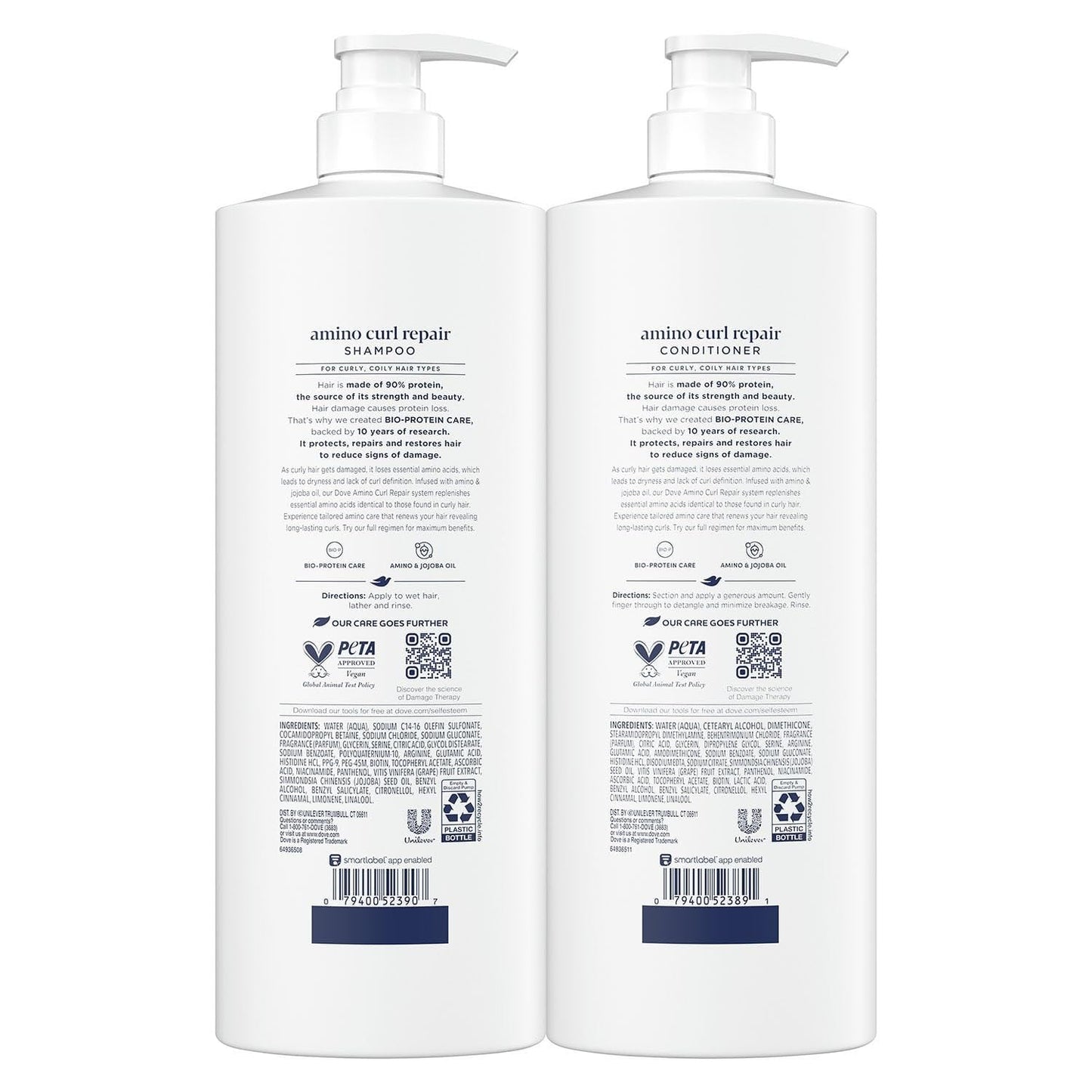 Dove Amino Curls Shampoo and Conditioner, 33.8 Fluid Ounce (Pack of 2) Beauty & Personal Care Dove