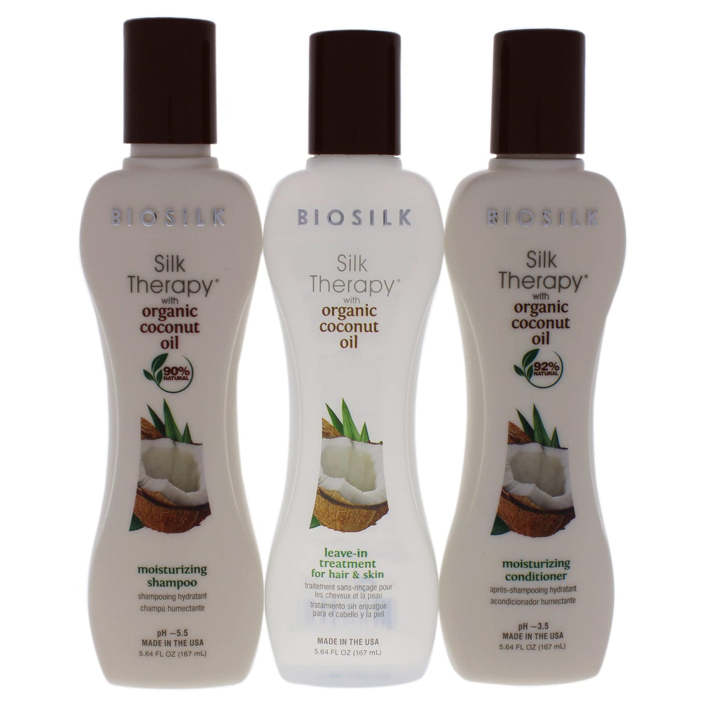 BioSilk Silk Therapy with Natural Coconut Oil Intense Moisture Kit (Pack of 3) Beauty & Personal Care BioSilk