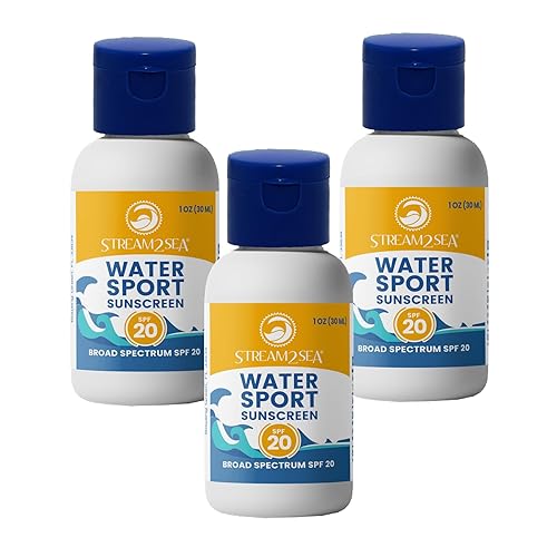 STREAM 2 SEA SPF 20 Mineral Sunscreen Biodegradable and Reef Safe, 1 Fl oz Pack of 3 Travel Size Paraben Free Non Greasy, Moisturizing Mineral Beauty & Personal Care STREAM 2 SEA