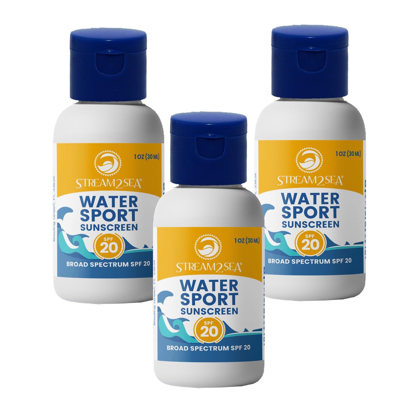 STREAM 2 SEA SPF 20 Mineral Sunscreen Biodegradable and Reef Safe, 1 Fl oz Pack of 3 Travel Size Paraben Free Non Greasy, Moisturizing Mineral Beauty & Personal Care STREAM 2 SEA