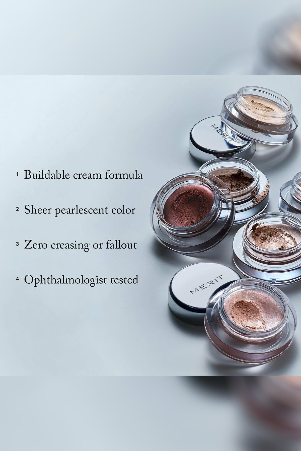 Merit Solo Shadow Cream Eyeshadow - Glacé Soft Rose, Buildable, Sheer, Vegan & Cruelty-Free
