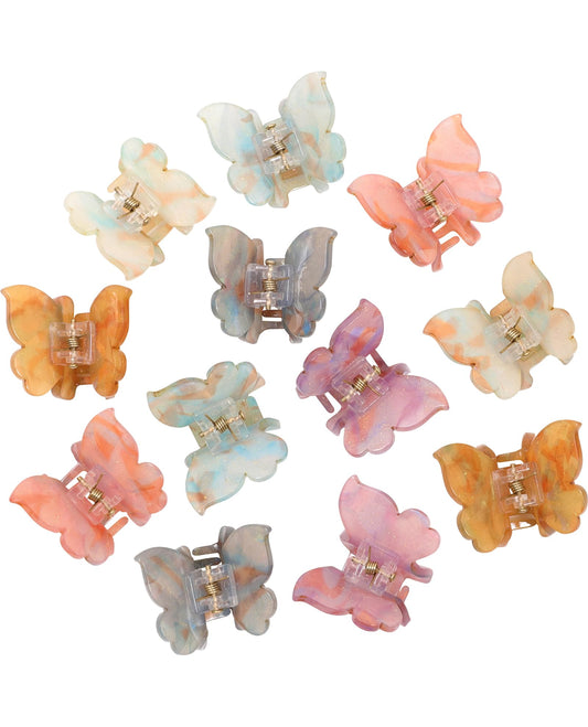 Sequins Butterfly Hair Clips - 12PCS Small Clamps for Thin Hair Styling Accessories, Classic Claws for Women & Girls Beauty and Personal Care Molans Default Title