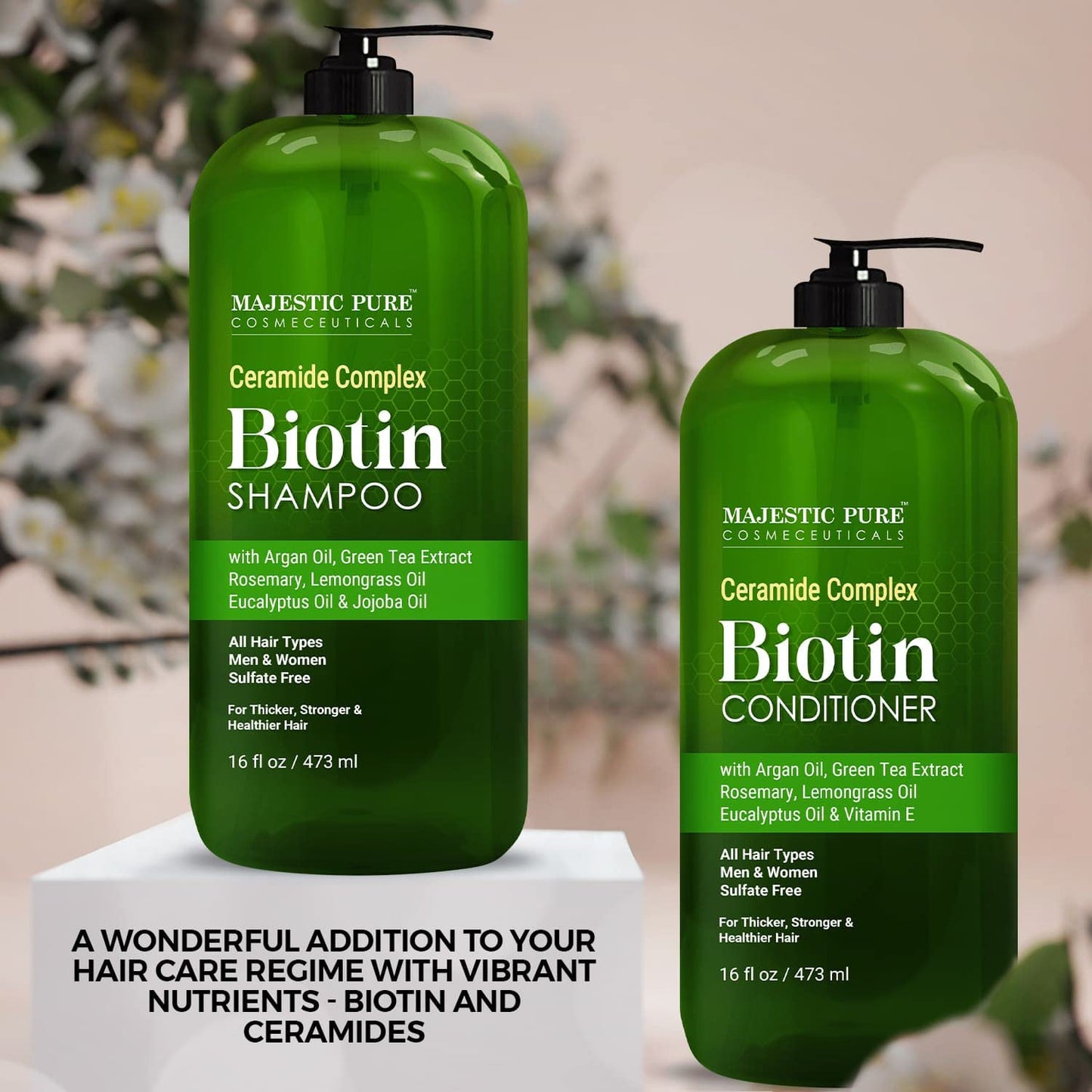 MAJESTIC PURE Biotin Shampoo and Conditioner Set - With Essential Oils & Ceramides - Helps Hair Growth, Thickening, Dry & Colored Hair - Sulfate Free Beauty & Personal Care Majestic Pure