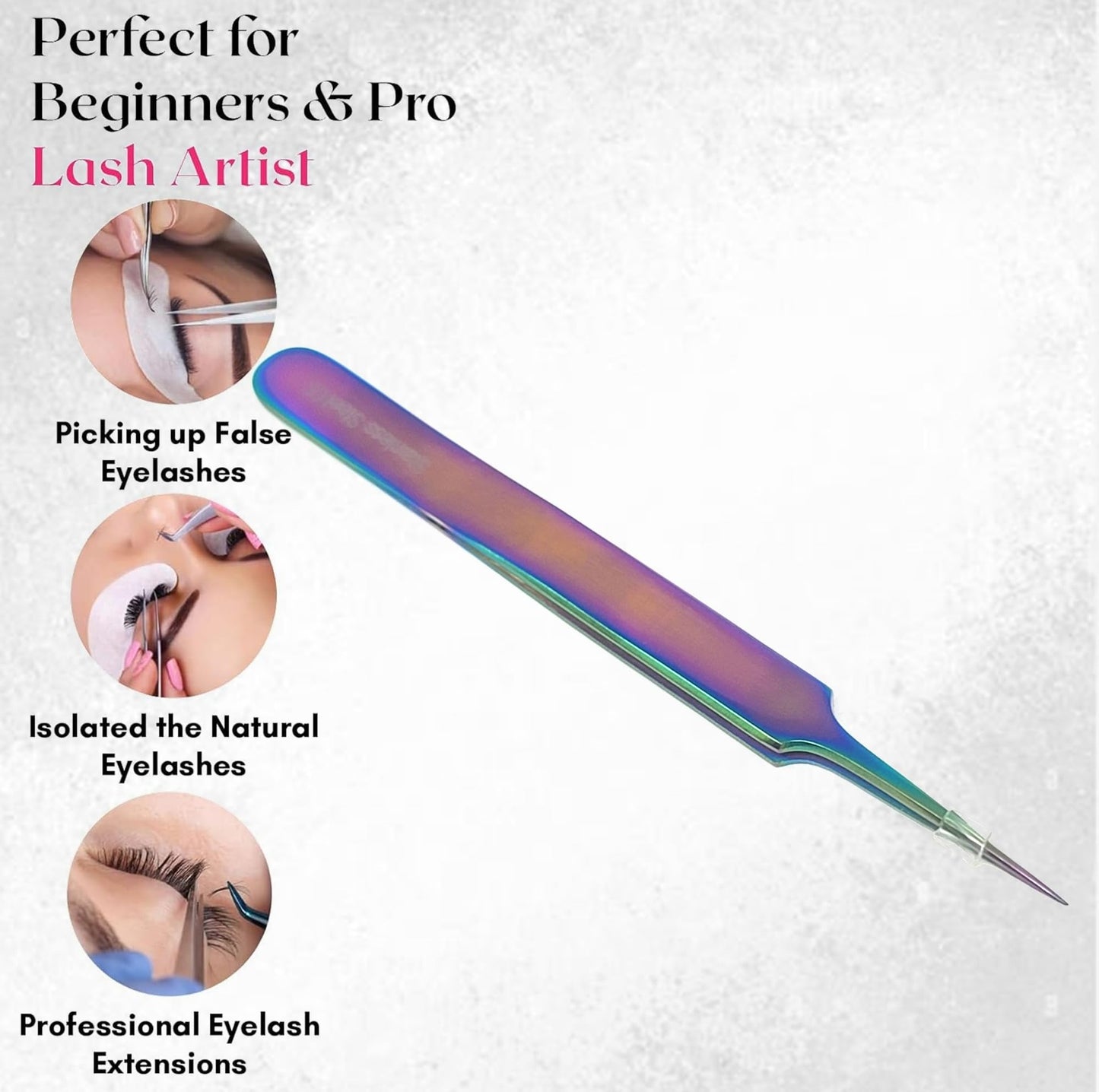 Heavy Duty Stainless Steel 3D 5D 6D Volume Eyelash Extension Tweezers Fine Point (A2ZSCILAB) ("A" Type Straight Plasma Coated) Beauty and Personal Care A2Z SCILAB