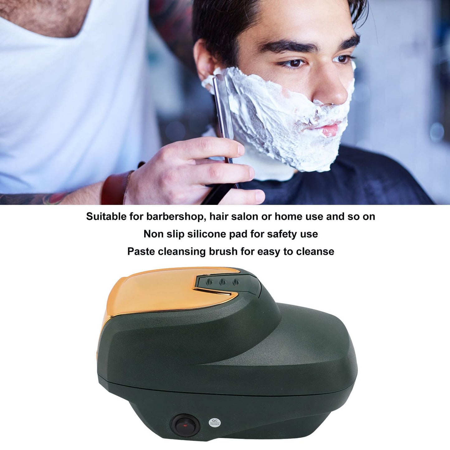 Professional Hot Lather Machine Rich Foam Large Capacity Electric Hot Lather Machine Beauty Green Gold (27 * 19 * 16 cm) Beauty and Personal Care Ymiko