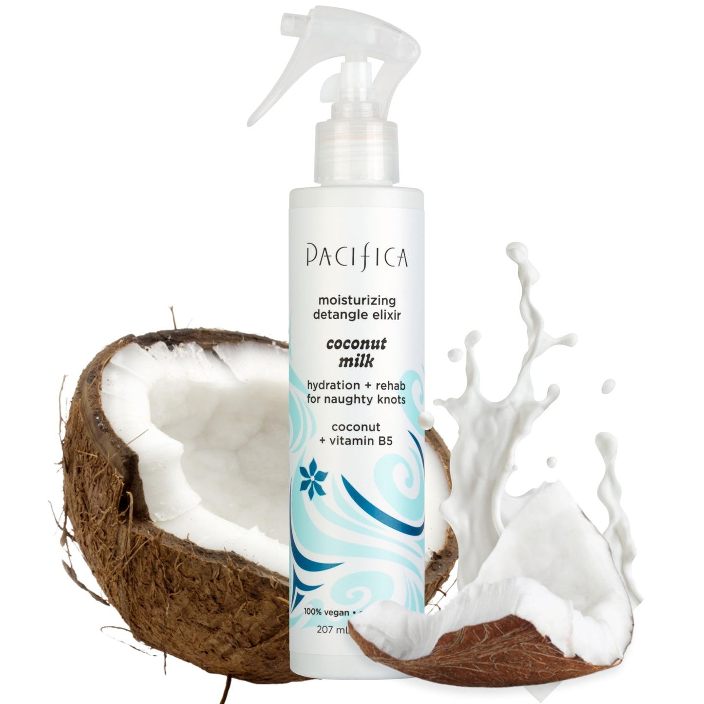 Pacifica Coconut Milk Hair Detangler Spray - Leave-In Conditioning Elixir for Tangle-Free Hair - Instantly Detangles Knots, Adds Shine & Moisture Beauty & Personal Care Pacifica