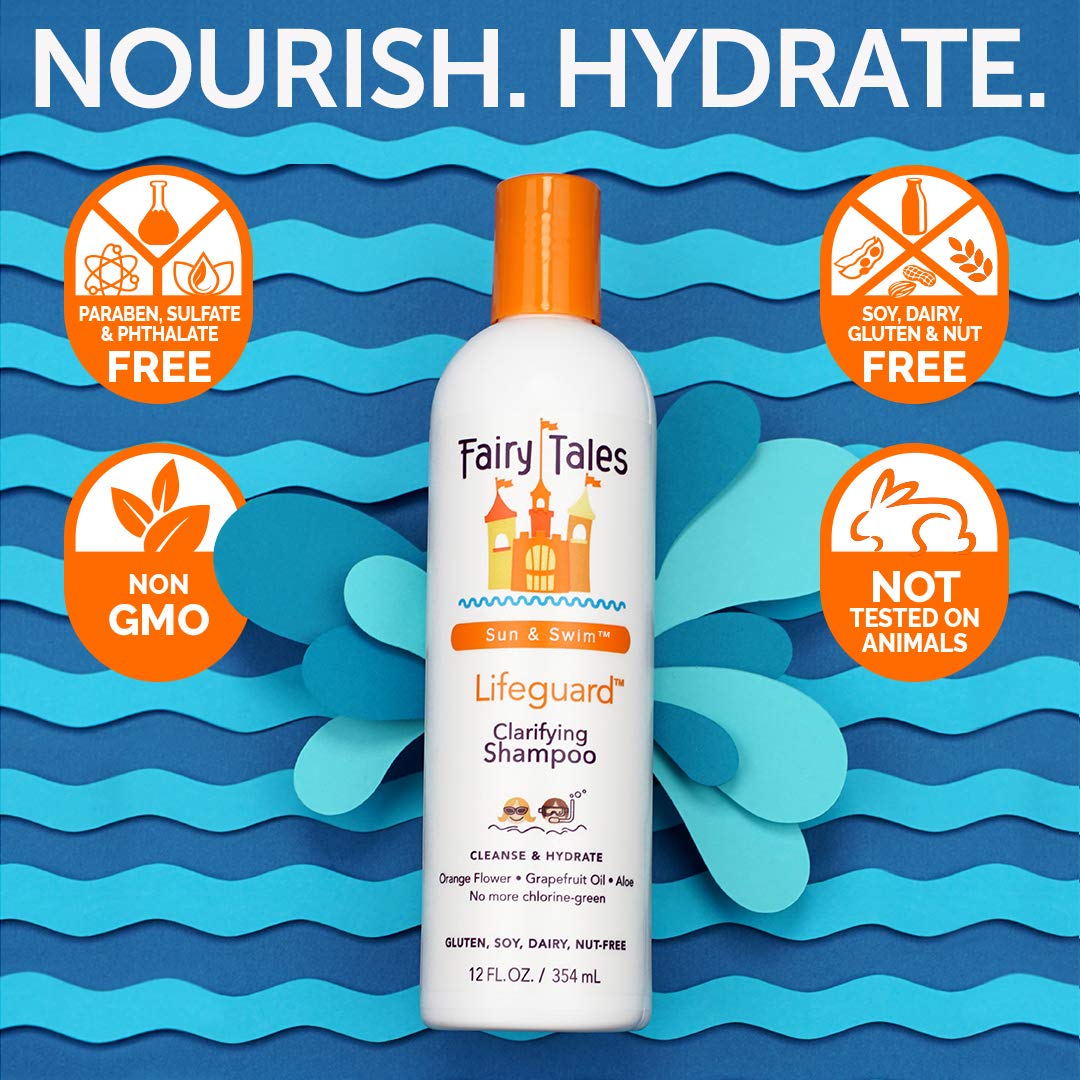 Fairy Tales Sun & Swim Travel Pack for Kids - 3.3oz Shampoo, Conditioner & Leave-In Spray Trio - TSA-Friendly Pool & Beach Vacation Set - Citrus Scent Beauty & Personal Care Fairy Tales
