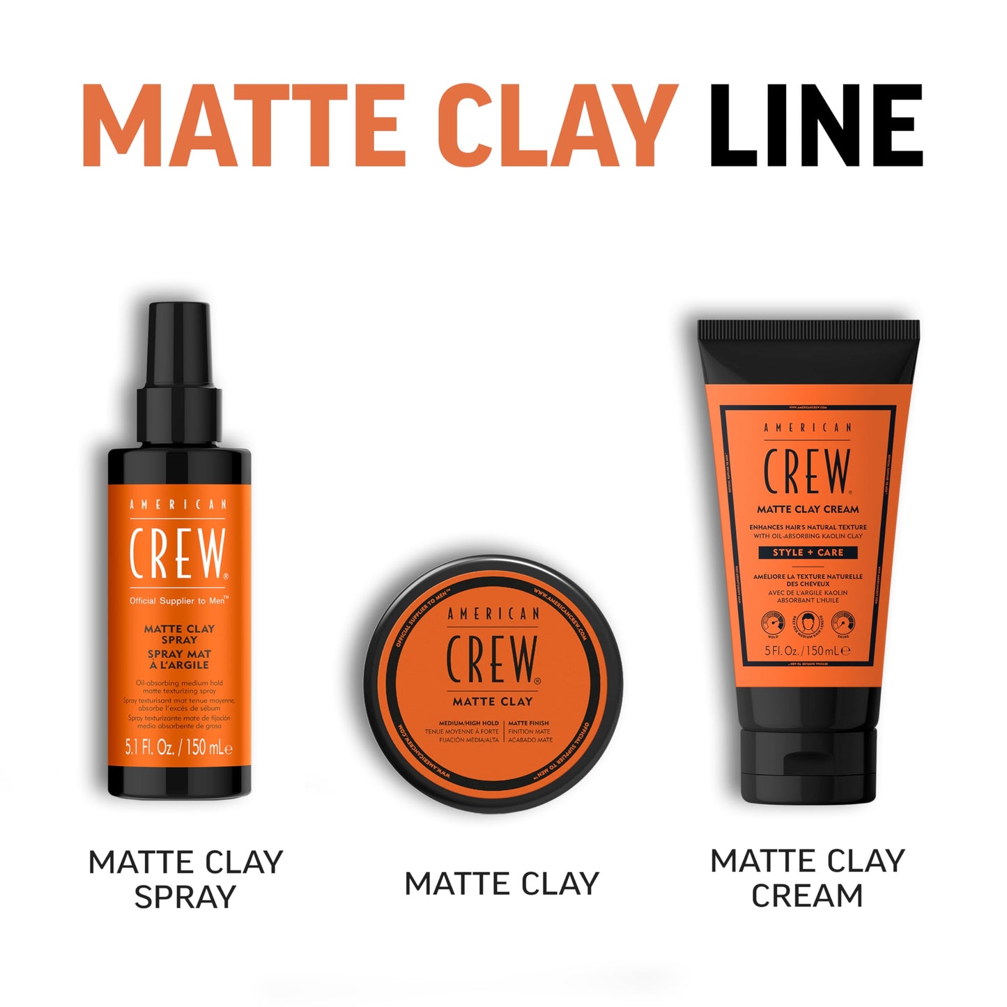 AMERICAN CREW Matte Clay Cream, Thickening & Defining Hair Clay with Kaolin Clay & Coconut Oil, Medium Hold Matte Finish for Fine & Straight Hair, 5 Beauty & Personal Care AMERICAN CREW