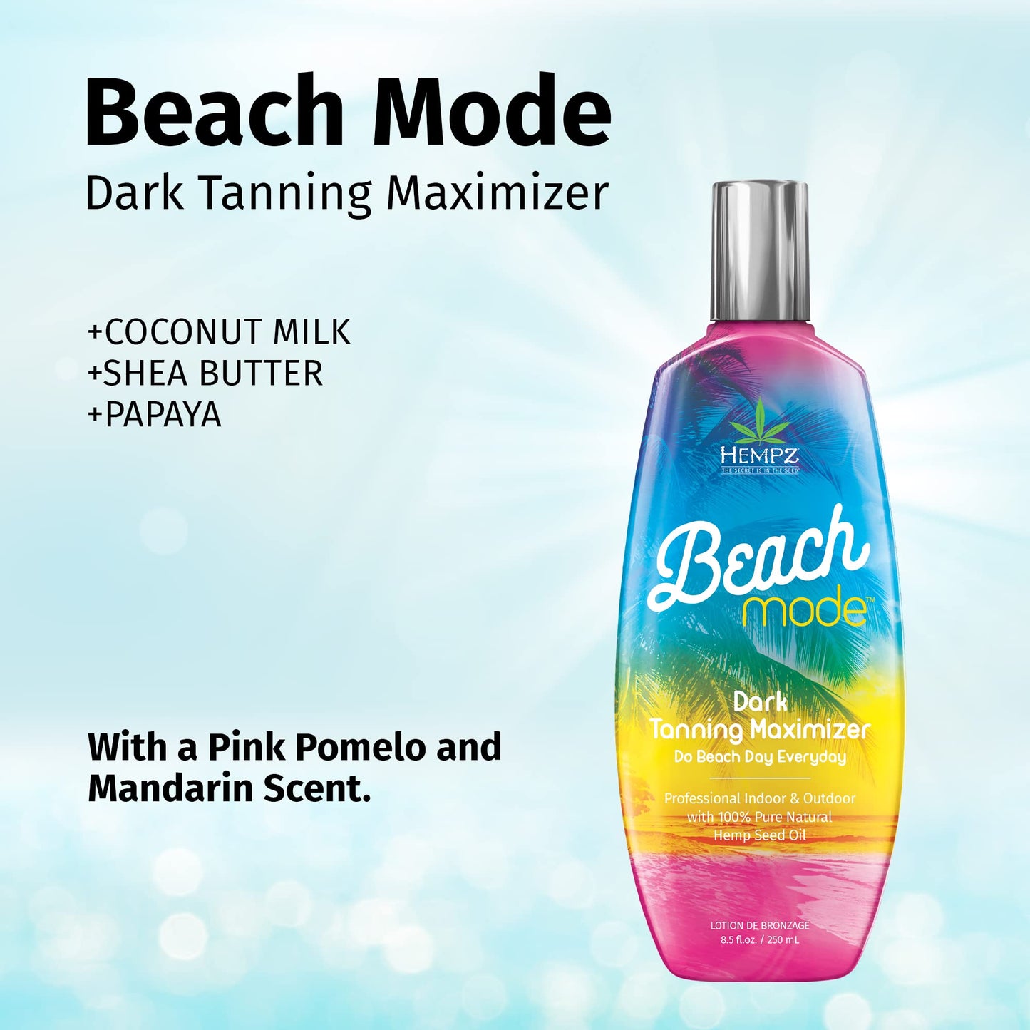 Hempz Beach Mode Maximizer - Herbal Moisturizing Self Tanning Lotion for Tanning Beds, Beach, Sun 8.5 Fl OZ Beauty & Personal Care Hempz