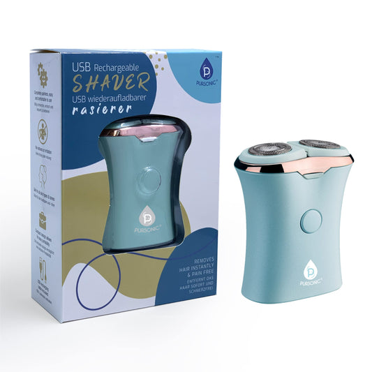 Pursonic USB Rechargeable Ladies Shaver - Pain-Free Women's Shaver Removes Hair Instantly - Ladies Razors for Legs, Bikini, Arms & Ankles (Aqua) Beauty and Personal Care Pursonic