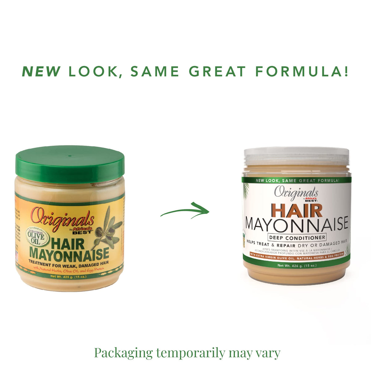 Originals by Africa's Best Hair Mayonnaise Conditioner, 15 oz Jar, Enriched with Natural Botanical Herbal Extracts and Olive Oil to Deep Condition and