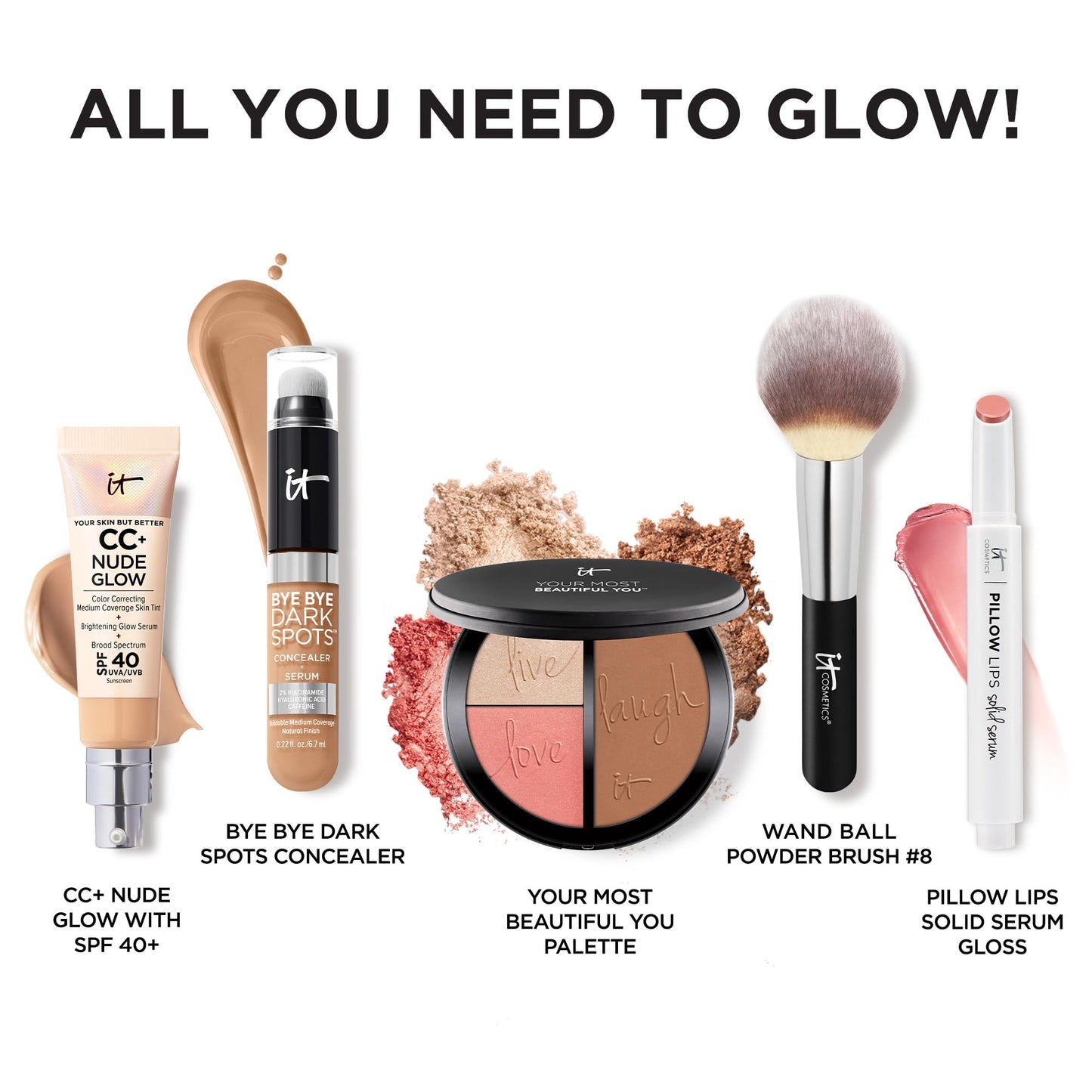 IT Cosmetics Your Most Beautiful You 3-in-1 Palette – Matte Bronzer, Radiance Luminizer & Brightening Blush with Peptides & Light Tech Beauty & Personal Care IT Cosmetics