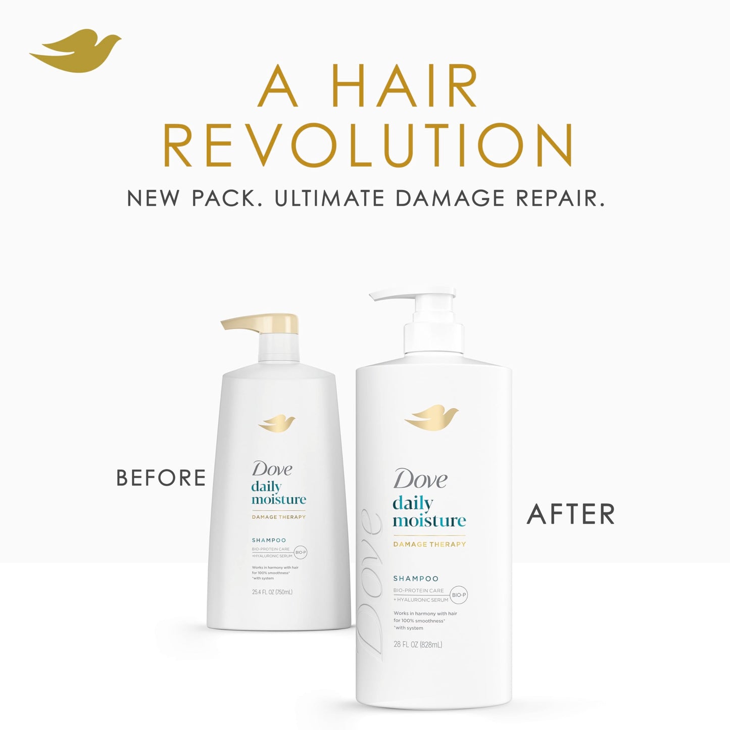 Dove Damage Therapy Shampoo Daily Moisture for Dry Hair with Bio-Protein Care Technology and Hyaluronic Serum 28 Fl Oz Beauty & Personal Care Dove