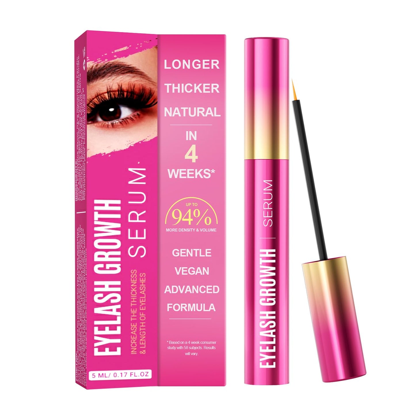 Eyelash Growth Serum Volumizing Lash Serum For Eyelash Growth Longer & Thicker Lash Enhancing serum With Natural Formula Vegan & Gentle (5 mL) Beauty & Personal Care Sobetuar