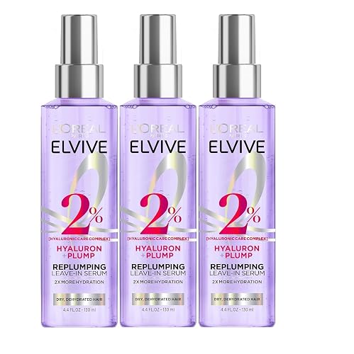 L'Oreal Paris Elvive Hyaluron Plump Moisture Plump Hair Serum for Dehydrated, Dry Hair with Hyaluronic Acid Care Complex, Paraben-Free, 4.4 Fl Oz (3 Beauty & Personal Care L'Oreal Paris