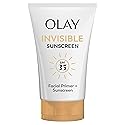 Olay Invisible Sunscreen, SPF 35, 100% Invisible Facial Sunscreen and Makeup Primer - Fragrance-Free, Weightless, No White Cast Broad Spectrum Sun Beauty & Personal Care Olay