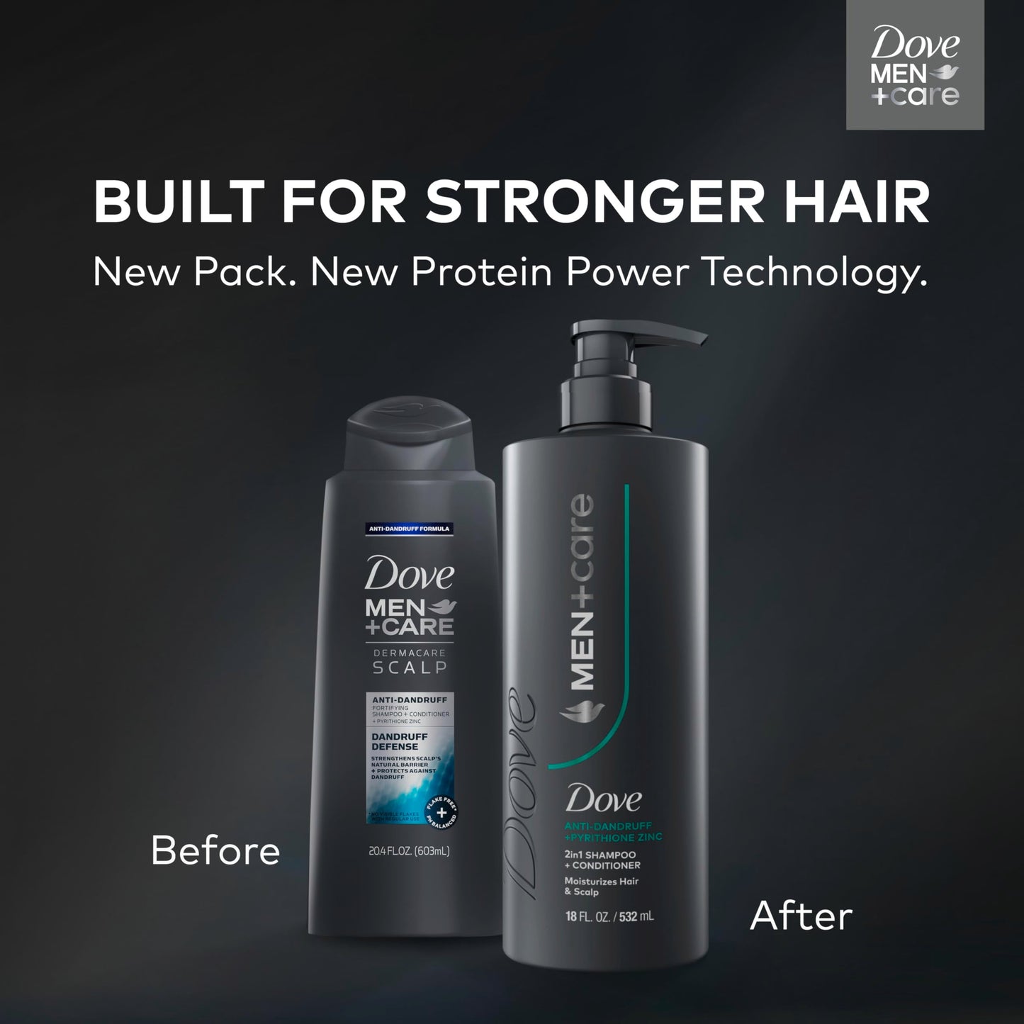 Dove Men+Care 2-in-1 Shampoo + Conditioner 1 ct Dandruff Defense to Moisturize Hair & Scalp, with Pyrithione Zinc, 18 FL OZ Beauty and Personal Care DOVE MEN + CARE