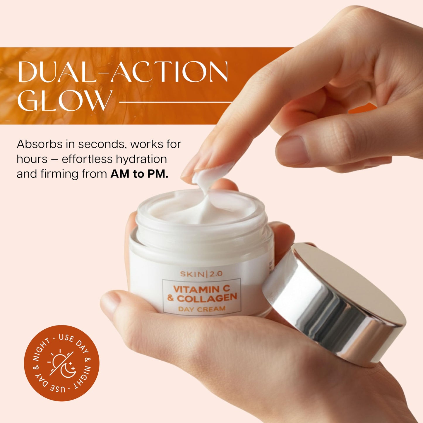 Skin 2.0 Vitamin C & Collagen Face Moisturizer - Anti Aging Day & Night Cream for Smooth & Radiant Skin, Firms & Restores Dull Complexion Beauty & Personal Care Skin 2.0