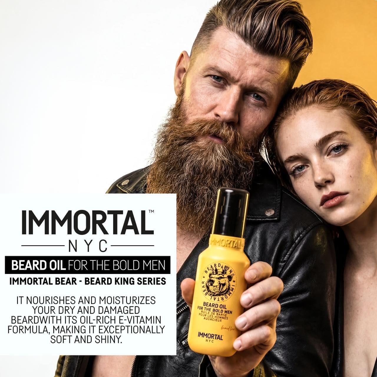 Immortal NYC Beard King Beard Oil, 3.4 oz/ 100 ml - Intense Nourishment - Natural Shine & Strength - Botanical Oil Blend Beauty and Personal Care Immortal NYC