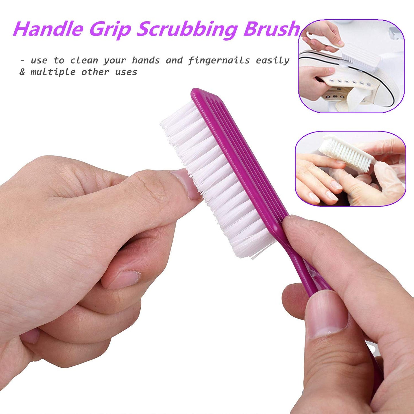 6 Pcs Handle Grip Nail Brush,Nail Cleaning Brushes for Toes and Fingernail Beauty and Personal Care SQULIGT