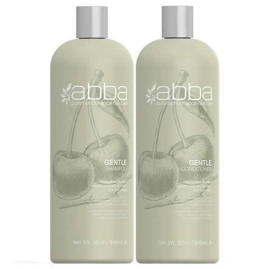ABBA - Pure Gentle Shampoo & Conditioner Soothing & Nourishing Value Duo Set - Cherry Bark & Aloe, 32 fl oz Each Beauty & Personal Care ABBA