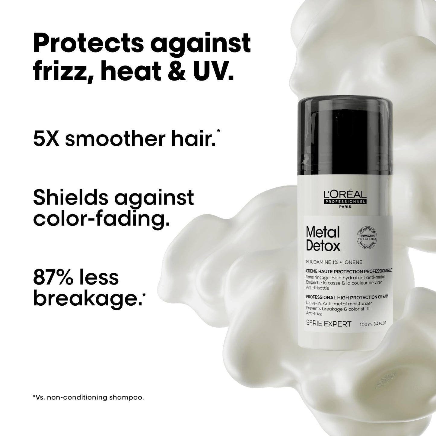 L'Oréal Professionnel Paris Metal Detox Smoothing Cream - Lightweight Styling Leave-In Treatment For All Hair Types, Hydrates and Protects Against Beauty & Personal Care L'Oréal Professionnel Paris