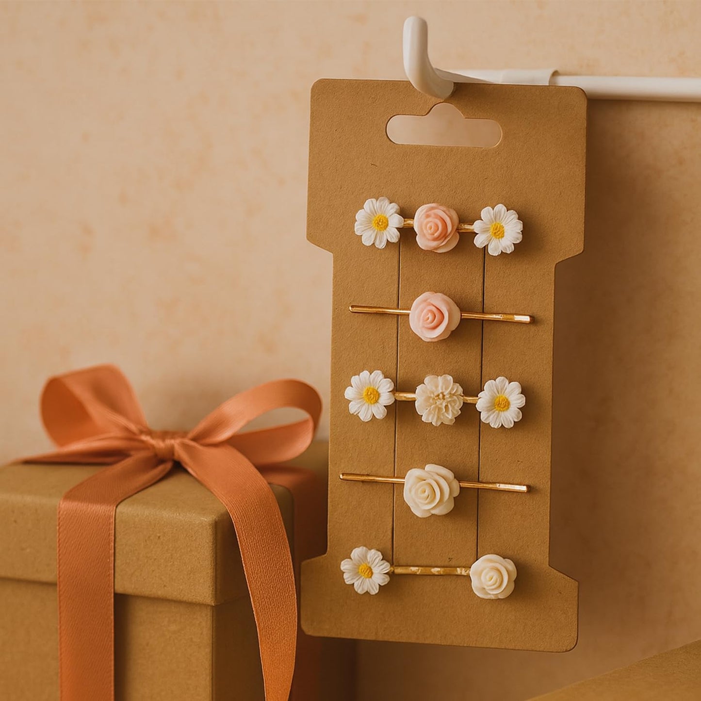 Doromy Hair Clip Display Cards, 100 Packs Rectangular Hair Barrettes Jewelry Display Holder Brown Kraft Paper Cards for Hair Accessories Displaying Beauty & Personal Care Doromy