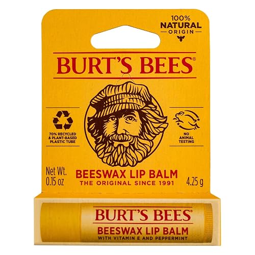 Burt's Bees 100% Natural Moisturizing Lip Balm, Original Beeswax With Vitamin E & Peppermint Oil, 1 Tube Beauty & Personal Care Burt's Bees