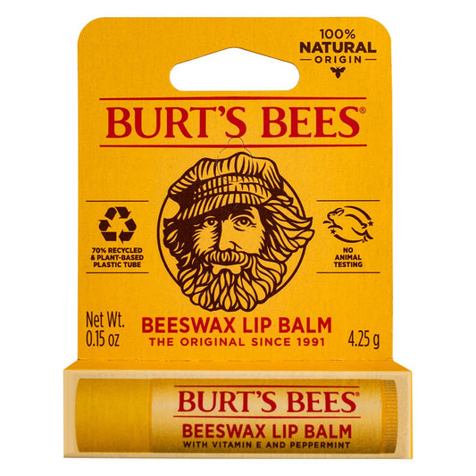 Burt's Bees 100% Natural Moisturizing Lip Balm, Original Beeswax With Vitamin E & Peppermint Oil, 1 Tube Beauty & Personal Care Burt's Bees