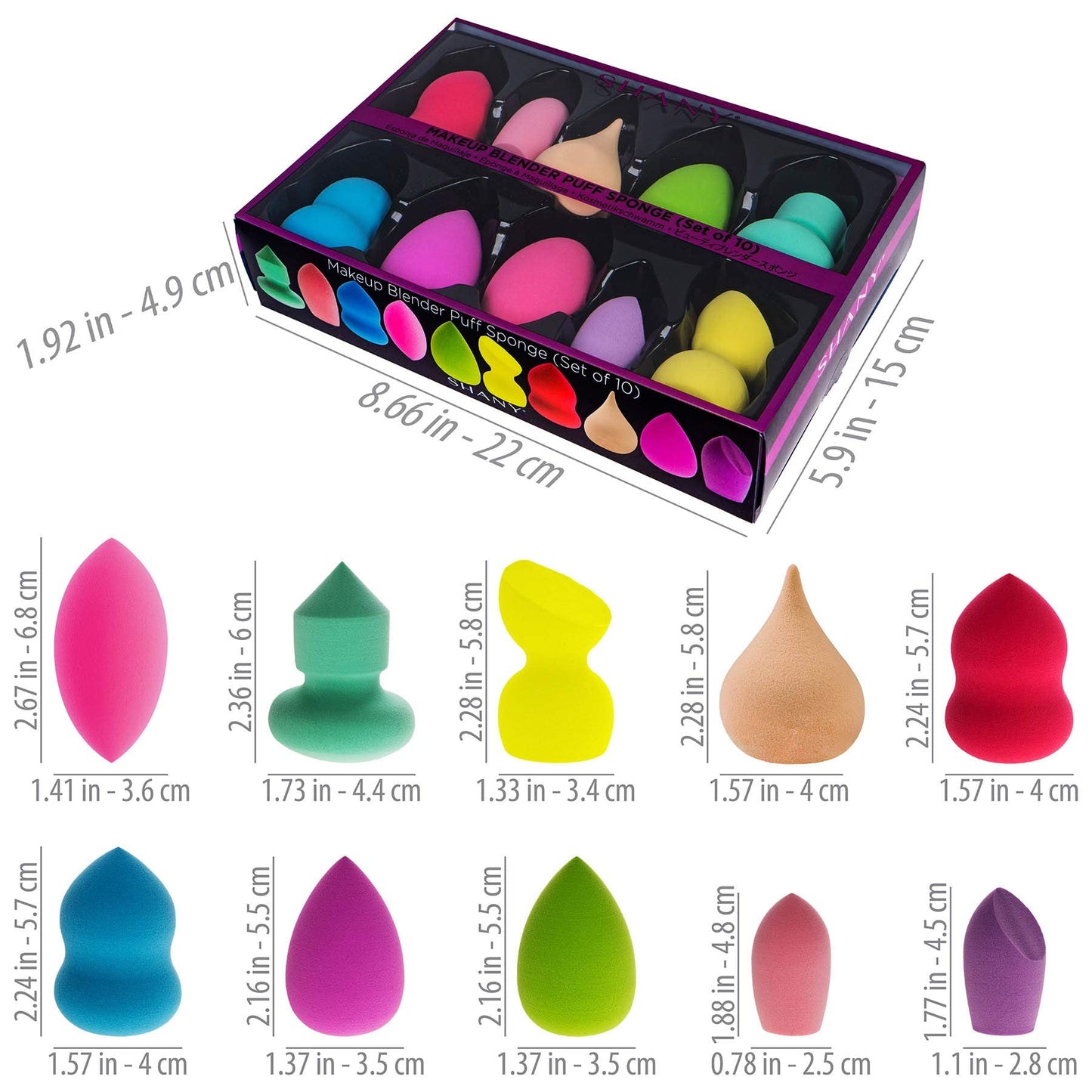 SHANY Blender Makeup Sponge Blending Puff Set for Liquid, Cream, and Powder Foundations and Concealers - Latex-free,High-density, Vegan, Multipurpose Beauty & Personal Care SHANY
