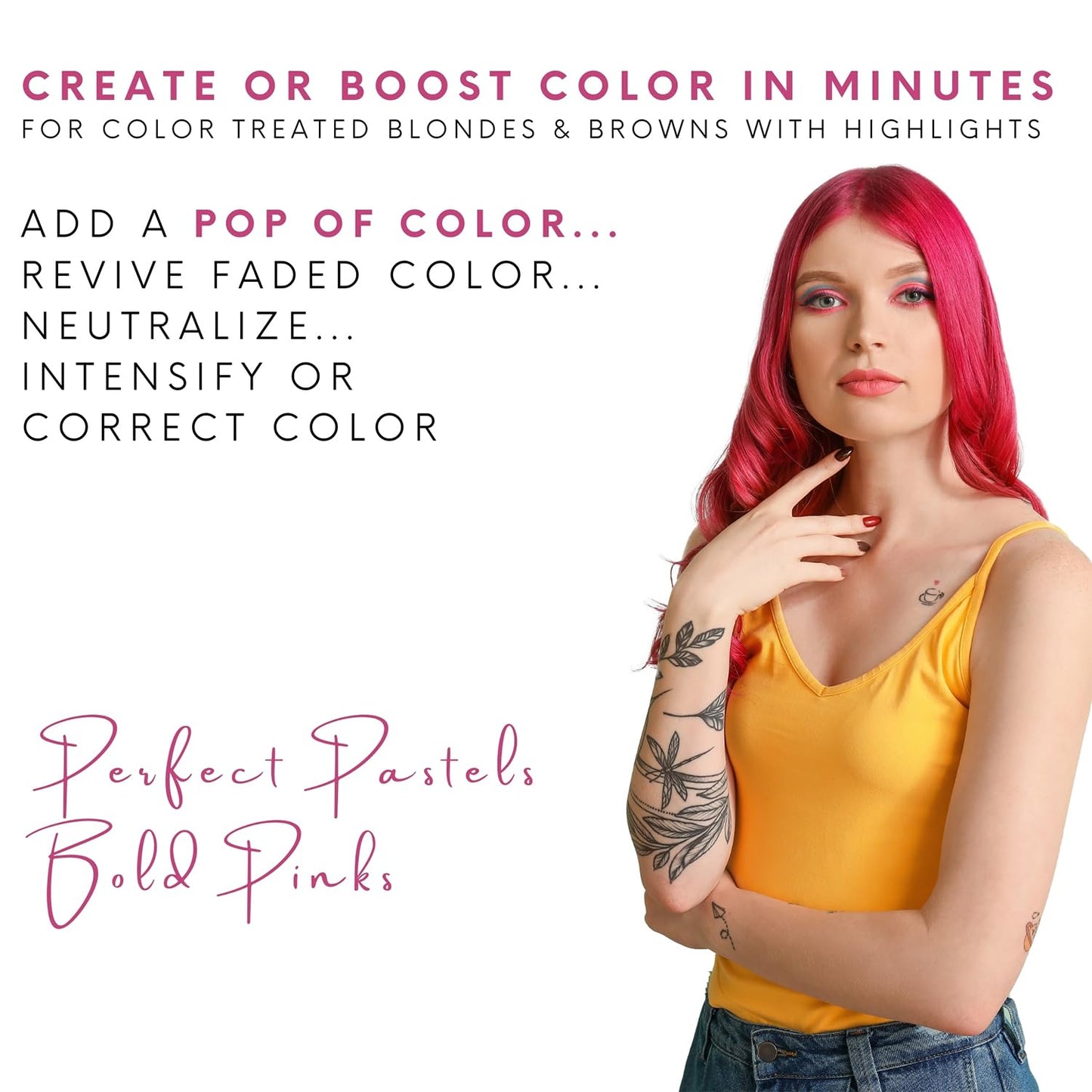 Watercolors Base Drops, Temporary Hair Dye Color Booster, Cruelty-Free, 4 oz - PINK Beauty & Personal Care Watercolors