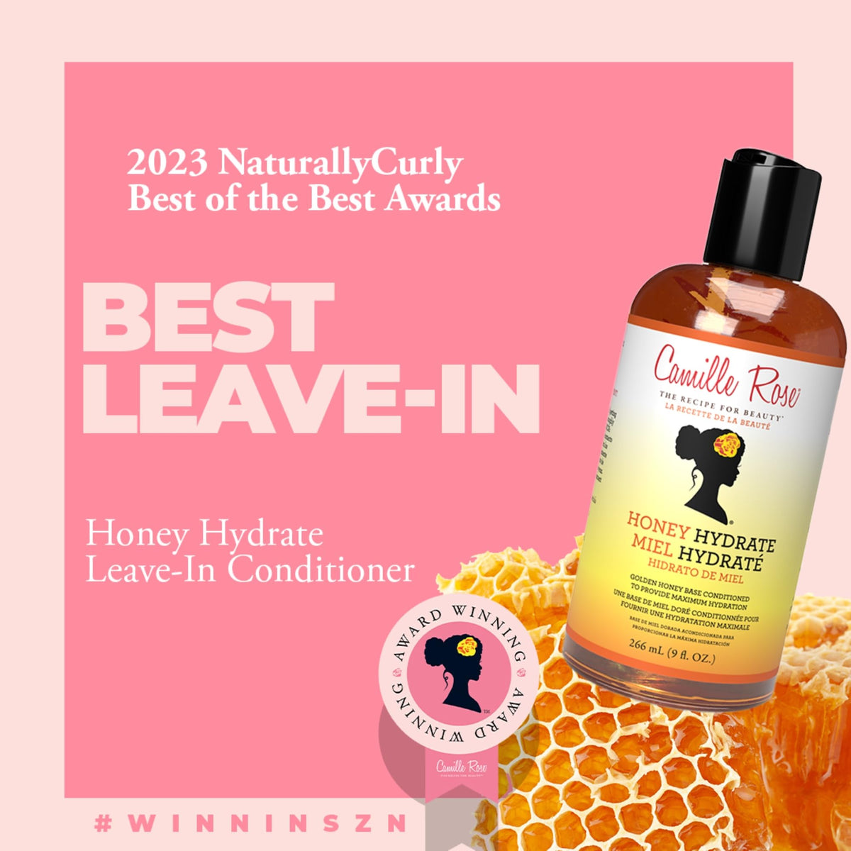 Camille Rose Honey Hydrate Leave In Conditioner, with Aloe and Olive Oil, to Soften Smooth and Protect, Moisturizer for All Hair Types, 9 fl oz Beauty & Personal Care Camille Rose