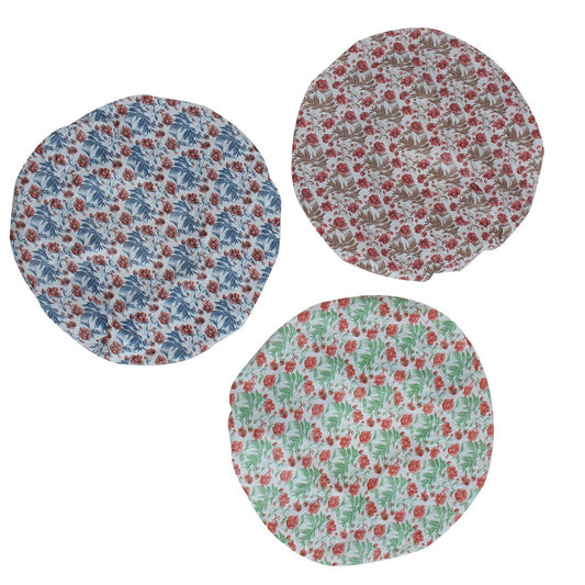 Ruilogod Bathroom Floral Pattern Water Resistant Hair Protector Bath Shower Cap 3pcs (id: fe5 653 723 1c3 d79 Beauty and Personal Care Ruilogod