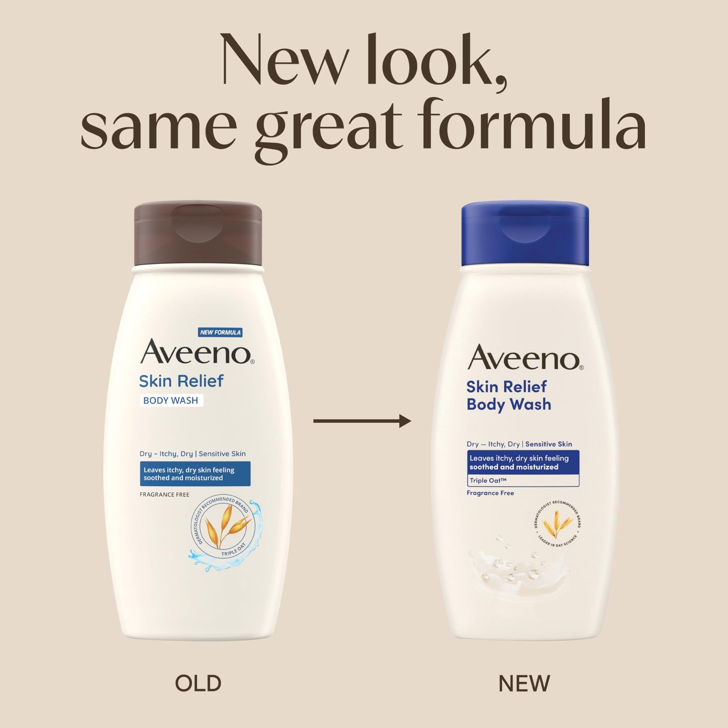 Aveeno Skin Relief Fragrance-Free Body Wash with Triple Oat Formula, Gentle Daily Cleanser for Sensitive Skin Leaves Itchy, Dry Skin Feeling & Soothed Beauty & Personal Care Aveeno
