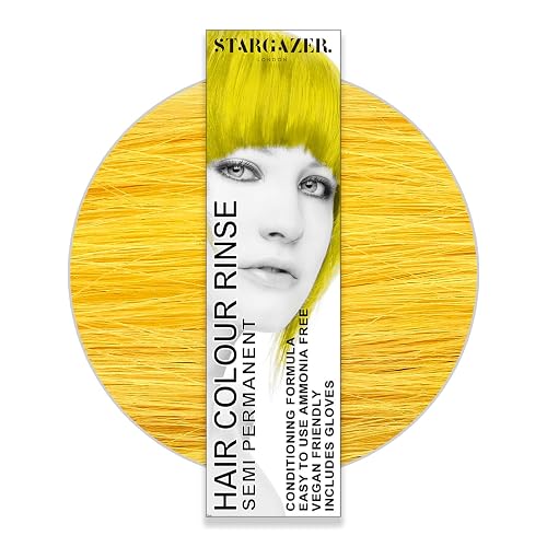 StarGazer Semi Permanent Hair Color - YELLOW - Amonia Free Hair Dye Includes Gloves Beauty & Personal Care Stargazer Enterprises