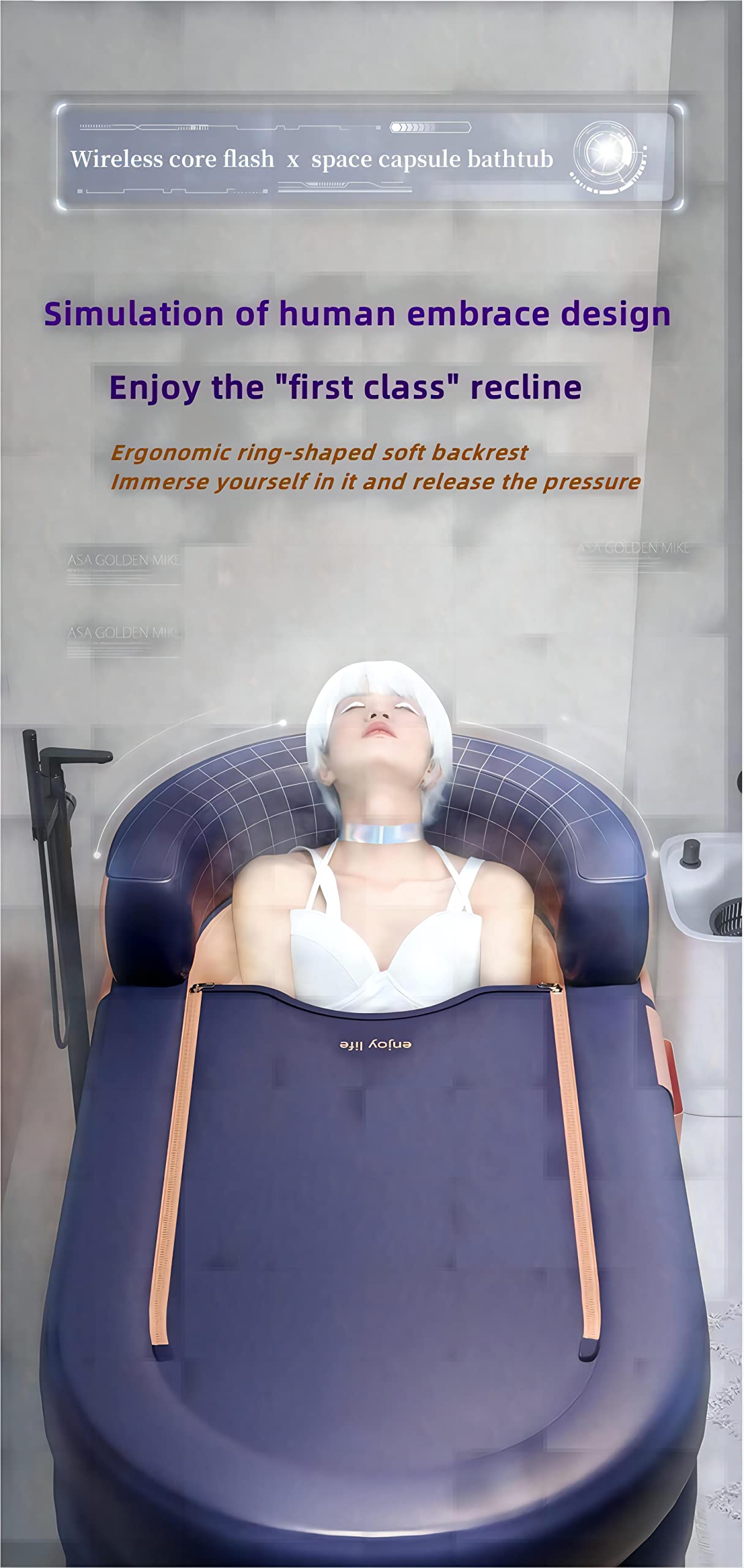 Inflatable adult bathtub with electric air pump,Suitable for hot water bath & ice bath(grapefruit tangerine) Beauty and Personal Care Totalral