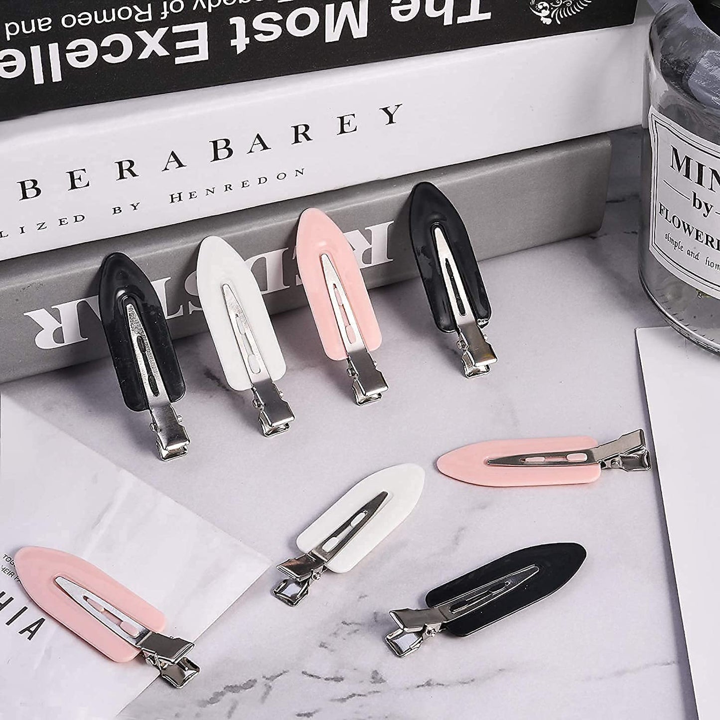 Gingbiss 20 Pcs No Bend Hair Clips, No Crease Hair Clips Curl Pin Clips with Storage Box for Hairstyle Bangs Waves Makeup Application Beauty & Personal Care Gingbiss