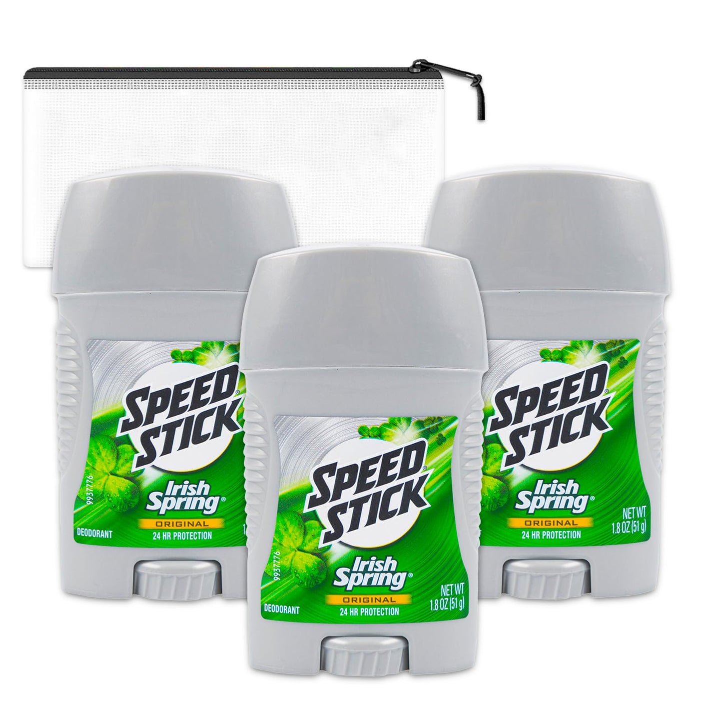 Speed Stick Irish Spring Deodorant for Men Travel Pack - 3 Pack Speed Stick Deodorant Travel Size 1.8 Oz Bundle with Bag - Travel Size Deodorant Men Beauty and Personal Care Graydon Hall