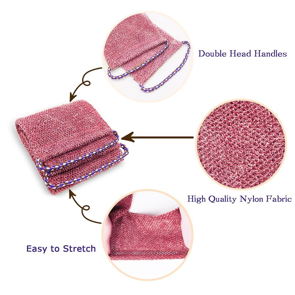 African Net Sponge Authentic - 3 Pcs Exfoliating Net Sponge with Mit Engmaschigem Design for Body & Back Scrubber, 31.5-Inch Long Bath Sponge Beauty and Personal Care Dr.Pedi