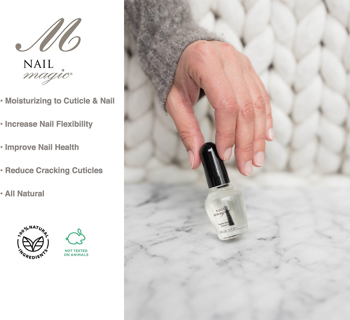 Nail Magic - OIL, Cuticle Oil, Vanilla Almond, 0.5 fluid ounces, Aids in the repair of Cracked Cuticles, Peeling, Brittle Natural Fingernails, 60 Beauty & Personal Care Nail Magic