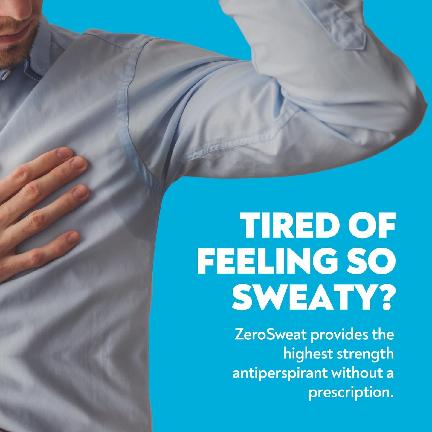 ZeroSweat Antiperspirant Deodorant with Aloe - Clinical Strength Hyperhidrosis Treatment - Reduces Armpit Sweat for Up To 7-days per Use - Protection Beauty and Personal Care ZeroSweat