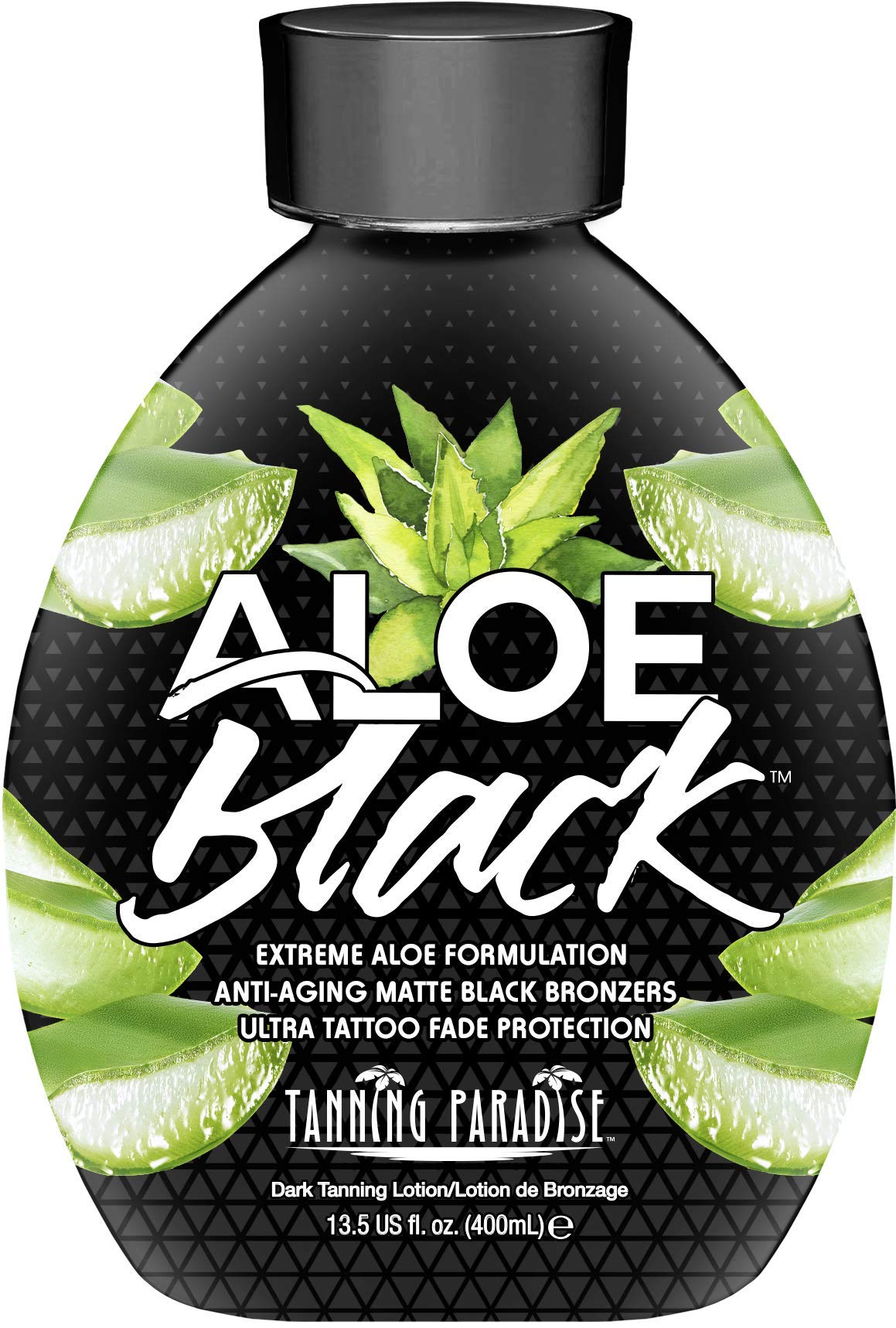 Tanning Paradise Aloe Black Lotion - Anti-Aging Matte Black Bronzer, Anti-Orange, Tattoo & Color Fade Protection, Deep Hydration, Matte Blackest Beauty & Personal Care TANNING PARADISE