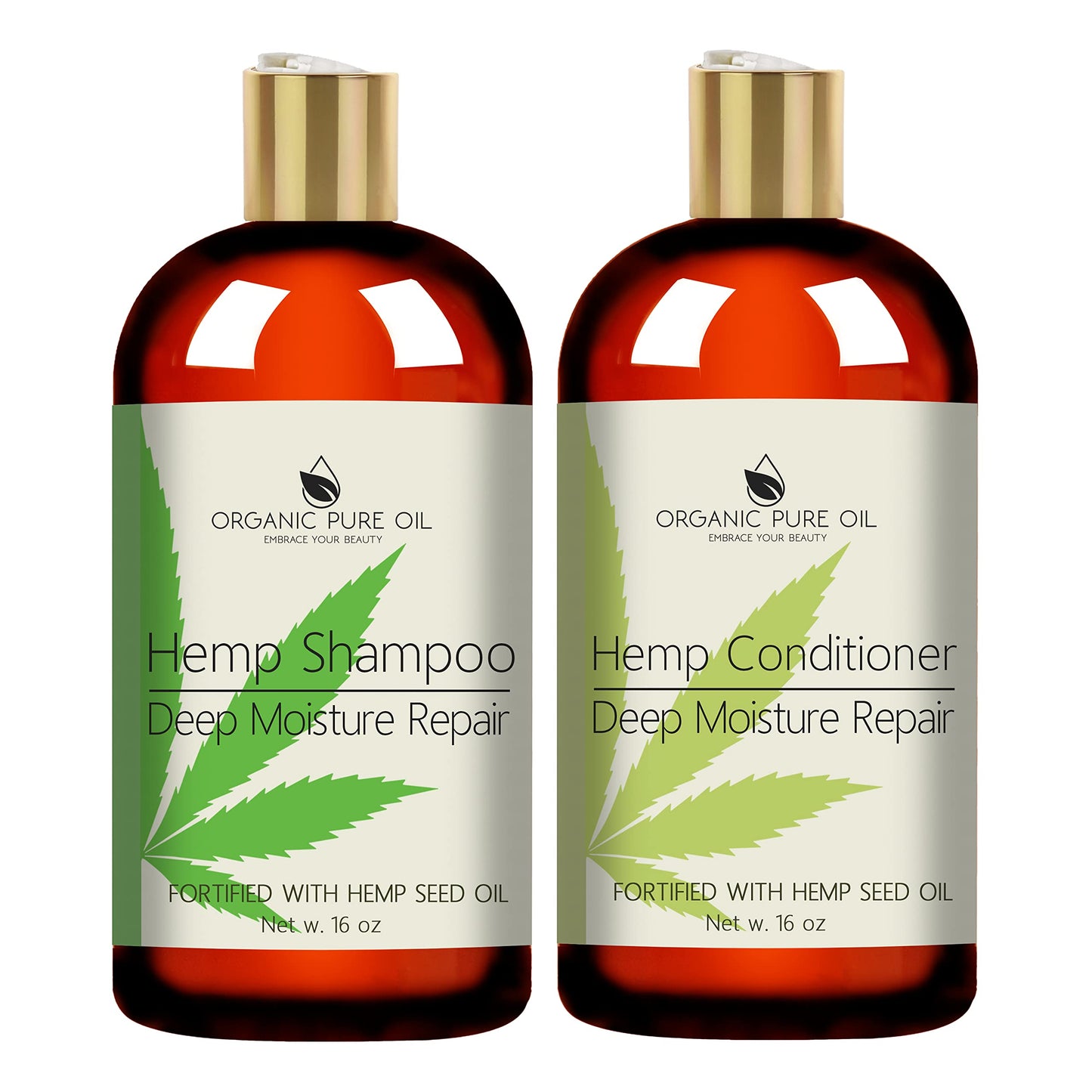 OPO Natural Hemp Extract Hydrating Sulfate Free 16 oz Shampoo & Conditioner Set - Rich Botanical Hydrating Nourishing Formula Best for Curly Frizzy Beauty & Personal Care OPO