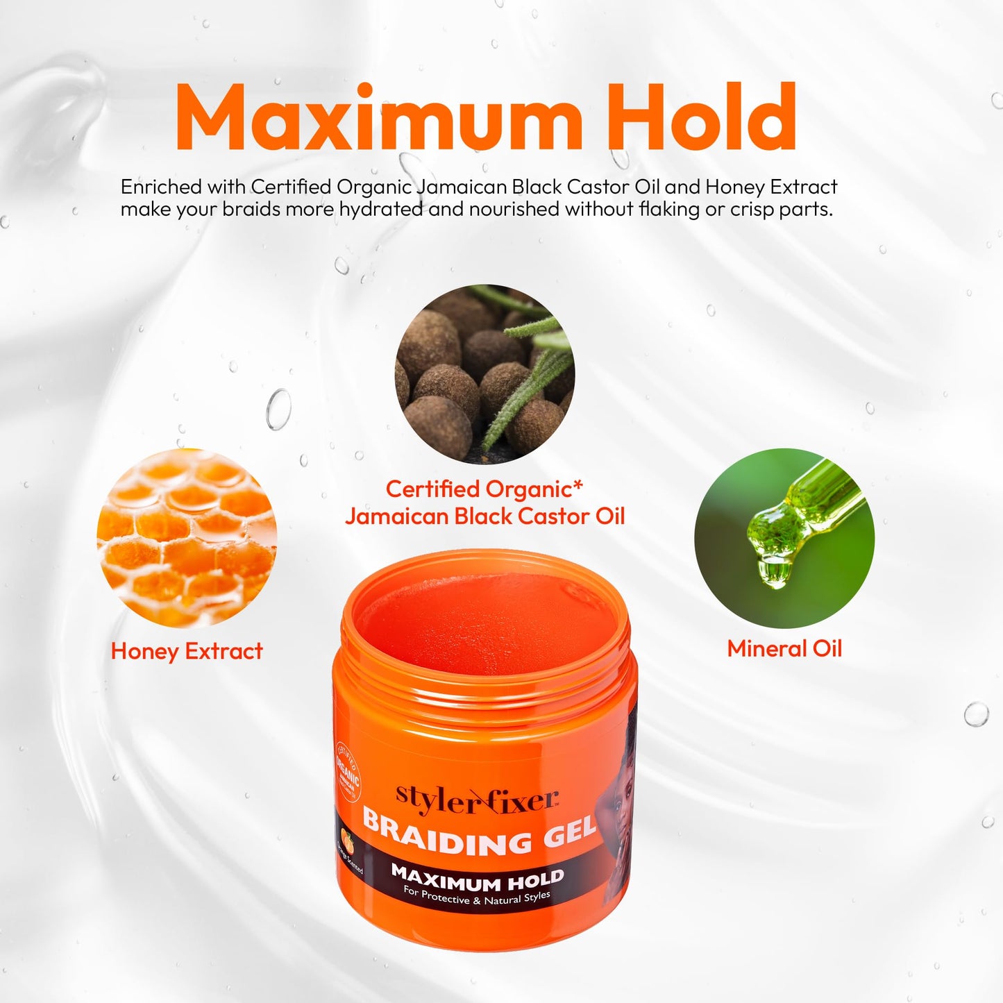 Red by Kiss Braiding Gel Maximum Hold Styler Fixer for Box Braids & Cornrows, Hydrating, Conditioning, Long-Lasting Frizz Control, 4C Moisturizing Beauty & Personal Care Red by Kiss